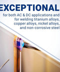 Ten Pack 3/32 Inch 1.5% Lanthanated Tungsten Electrodes For TIG Welding WL15 EWLa-1.5 shown welding metal effectively