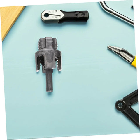 Heavy Duty 3 Pc Pipe Threader Tool Kit For Electric Drill steel internal external thread cutter on blue background