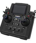 Top Tier 18 Channel RC Transmitter With 3.5 Inch TFT Touchscreen And Crisp 5D Hall Sensor Gimbals, black remote control design.