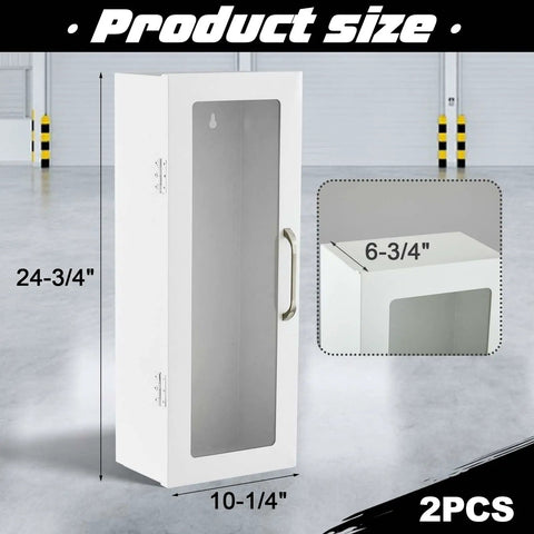 Rock Solid Two Pack White Steel Fire Extinguisher Cabinet Built Tough For Wall Or Surface Mount Features Clear Acrylic Window To Secure Your Ten Pound Emergency Gear And Keep The Household Totally Locked And Loaded