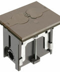 Adjustable 1Gang Floor Box Kit With Outlet And Flip Plate For Installed Floors Brown Plastic Waterproof Gasket Keeps Water Out