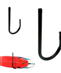 Heavy-Duty Paddle Board Kayak Surfboard Storage Rack For Wall Or Ceiling Mount Space Saving Indoor Board Organizer Garage Ceiling Rack For Boards And Paddles Keeps Gear Off The Floor X-Large, wall-mounted with foam padding and supporting paddleboard.