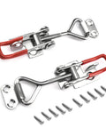 100 Piece Beefy Heavy Duty Adjustable 304 Stainless Steel Toggle Clamps Kit With Quick Release Hasp Latches And Lock Holes, 180 kg capacity
