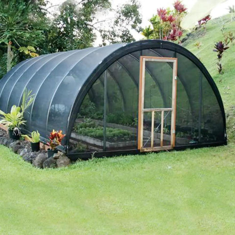 Greenhouse covered with 40 Percent Shade Cloth For Plants 10x50ft Sun Shade Fabric With Clips Black Durable HDPE Mesh