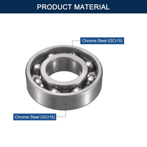 Open Type Deep Groove Ball Bearing 45 mm Inner Diameter 100 mm Outer Diameter 25 mm Thick Pre Lubricated Chrome Steel Z2 Low Noise ABEC 3