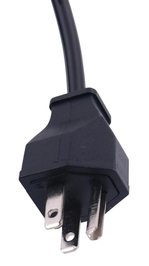 Heavy Duty Electric Pallet Jack Charger Cable For Big Joe Forklift EZ30 E30 D40 EZ40 Replacement Part 1115-500006-10 black power plug close-up.