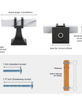 Diagram of ten pack white marble grain kitchen cabinet knobs with black T bar hardware, two tone design, and included screws