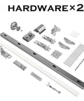 Hardware Kit for Black Aluminum Bifold Mirror Door For 60x80 Opening, Preassembled With Hardware Kit, Indoor Bi Fold Barn Door Kit