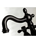 Heritage Matte Black Four Inch Centerset Bathroom Faucet Built To Last With Solid Brass Build, Duraseal Washerless Cartridge close-up