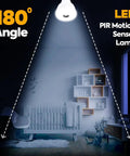 Hella Bright LED Motion And Light Sensor Lamp illuminating a dark room at a 180° angle, ideal for nursery and hallway use.