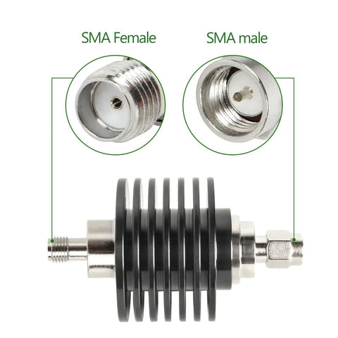 Pro Grade SMA Male To SMA Female RF Attenuator 30dB Attenuation 10W Power Handling with connector details
