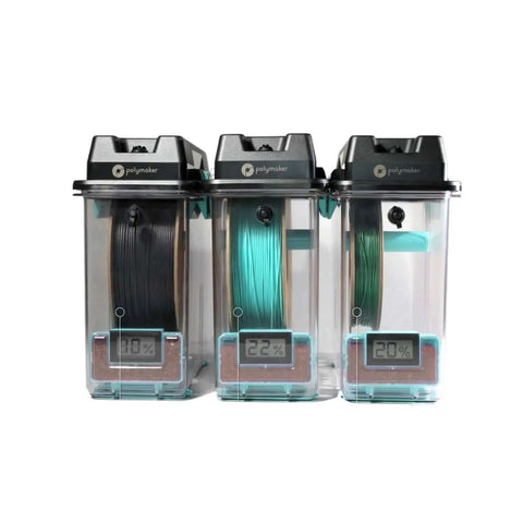 Three filament dryer boxes for 3D printing quick dry humidity busting with sealed chamber and circular air flow to dry filament fast