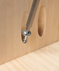 Pocket Hole Screws 1-1/4 Inch Coarse Thread With Maxi-Loc Head inserted in wood for pocket hole jigs