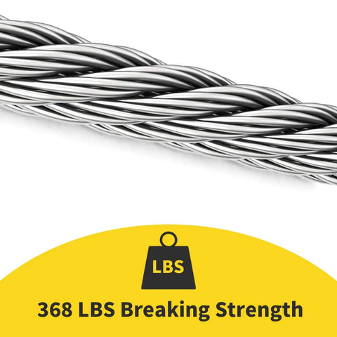 Top Shelf 304 Stainless Steel Wire Rope One Sixteenth Inch Thick 328 Foot Spool Seven By Seven Aircraft Grade Cable Comes Loaded With 150 Crimp Sleeves For Fence Lines Garden Trellises And Quick Outdoor Jobs