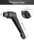M10 Clamping Lever Handle with Female Thread, 80mm long, matte black aluminum for garage and woodshop projects.