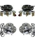 Front And Rear Wheel Hub And Bearing Assembly Kit Heavy Duty For Infiniti QX56 2004 2007 Nissan Armada 2005 2007 Pathfinder Armada 2004 432021LA0A BHA86484 Includes Two Front Hubs And Two Rear Hubs displayed in set of four