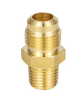 2 Pack Brass Tube Fitting Half Union Gas Adapter 3/8 Flare And 1/4 NPT Male Pipe Connector Heavy Duty Brass Construction