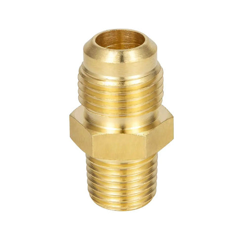 2 Pack Brass Tube Fitting Half Union Gas Adapter 3/8 Flare And 1/4 NPT Male Pipe Connector Heavy Duty Brass Construction