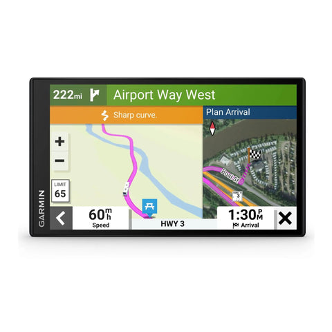 7-Inch RV GPS Navigator With Custom Routing And Live Traffic And Weather For North America display showing route details
