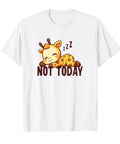 Not Today Meme Tee For Casual Vibes, Lightweight Classic Fit Short Sleeve Shirt In Black with sleeping giraffe graphic.
