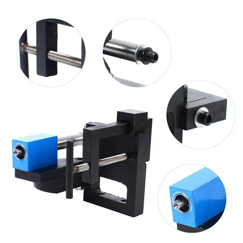 Heavy Duty Round Pipe Notcher Tool Grips Tight On Three Quarter To Three Inch Tubing With Zero To Fifty Degree Angles and detailed view of components.
