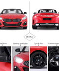 BMW Z4 1/14 Scale Remote Control Convertible Roadster In Red featuring working LED headlights and detailed interior view