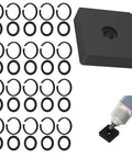 20 Pack 3/8 In Impact Wrench Friction Retaining Ring Kit With O Rings And Anvil Socket showing black retaining rings and square anvil socket.