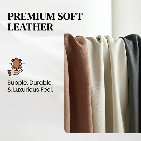 Premium soft leather in various colors showcasing supple, durable texture for DIY upholstery and furniture restoration.