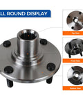 Front Wheel Hub And Bearing Assembly 518510 For Ford Focus 2000 To 2011 4 Lug Pattern, multiple views showing top, front, bottom
