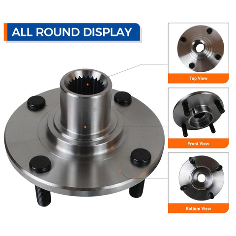 Front Wheel Hub And Bearing Assembly 518510 For Ford Focus 2000 To 2011 4 Lug Pattern, multiple views showing top, front, bottom