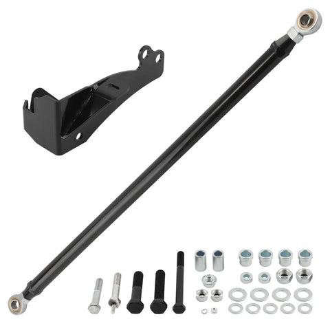 Adjustable Front Track Bar For Dodge Ram 1500 2500 3500 4WD 1994-2002 Keep Your Front Axle Centered, Eliminate Axle Drift And Bump Steer, Heavy Duty Panhard Bar Replacement For 4x4 Off Road Performance, black steel bar and bracket with hardware