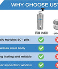 Effortless Pill Crusher For Multiple Tablets Metal Grinder And Tablet Pulverizer comparison chart with benefits