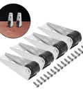Killer Durability Heavy Duty Sliding Door Track Pulley Roller Set With Zero Friction Silent Glides For Closets Cabinets And Wardrobes No Stress Easy Install Replacement Hardware with roller brackets and screws.