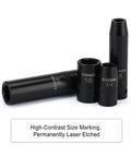 Heavy Duty One Quarter Inch Drive Impact Socket Set With Shallow And Deep Sockets 4mm To 15mm Metric SAE 6 Point CrV Steel