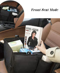 Car Trunk Backseat Organizer For SUV Eight Pocket Waterproof And Dustproof Cargo Net Storage with book and items inside
