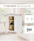 Wall Mounted Laundry Room Cabinet With Doors And Shelves White Shaker Finish Solid Wood RTA Medicine Storage Cabinet 24W 30H 12D Inches Space Saving For Kitchen Bathroom And Garage, open view displaying interior shelves.