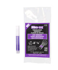 Front view of Vibra-TITE 111 low-strength purple anaerobic threadlocker in 2 ml bullet tube beside its packaging.