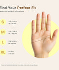 Hand measuring palm width for sizing Heavy Duty 8 Mil Nitrile Gloves Featuring A Rock Solid Diamond Grip Pattern Chemical Resistant And Powder Latex Free Construction Ideal For Kitchen Tasks Or Shop Work Tough As Nails Black Set Of 50 Large.