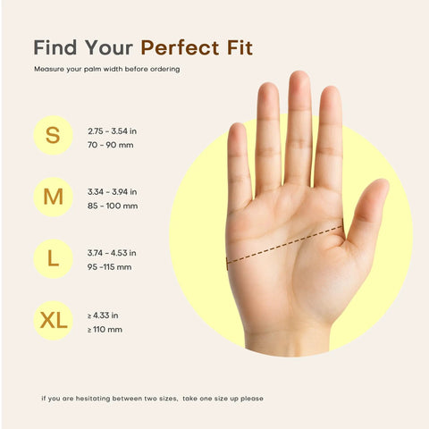 Hand measuring palm width for sizing Heavy Duty 8 Mil Nitrile Gloves Featuring A Rock Solid Diamond Grip Pattern Chemical Resistant And Powder Latex Free Construction Ideal For Kitchen Tasks Or Shop Work Tough As Nails Black Set Of 50 Large.