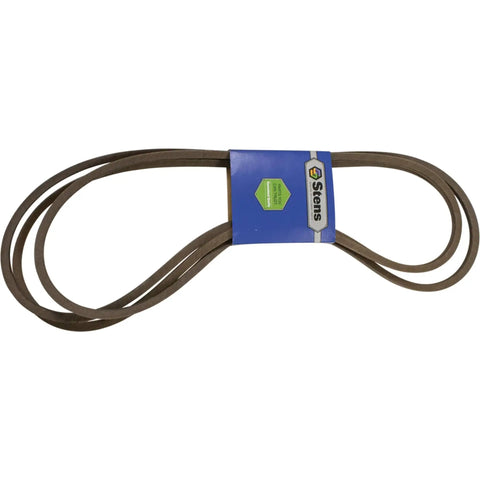 OEM Replacement Drive Belt 265-274 for Bad Boy 041-0178-00 Lawn Mower Belt, brown covered V-belt in blue sleeve
