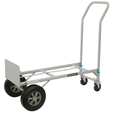 Heavy Duty Two In One Hand Truck And Flat Platform Dolly Workhorse For Moving Boxes And Furniture Quick Tool Free Switch Between Upright And Horizontal Setups With 600 Lb Vertical 800 Lb Max Capacity No Sweat Moving Experience