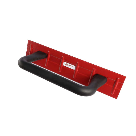 16 Inch Drip Edge Folding Tool For 1 Inch And One And One Half Inch Folds On 22 Gauge Standing Seam Roofing Panels showing red steel blade.