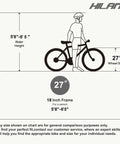Size guide for 27 Point 5 Inch Mountain Bike With 21 Speeds Lockout Suspension Fork Aluminum Frame Hydraulic Disc Brakes