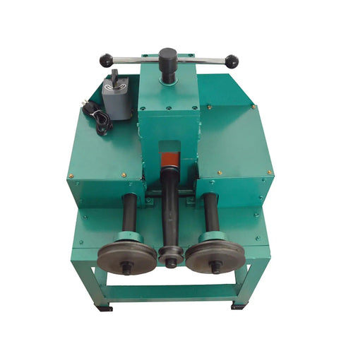 1.5KW Electric Pipe Bender 110V 60Hz Loaded With 9 Round And 8 Square Dies, top view showing motor and handles for pipe bending.