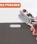 Go To Portable Manual Oval Hole Puncher For Home And Office Use Single Hole Punch With 8 Sheet Capacity In Silver Metal in action