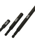 Three Piece Magnetic Bit Holder Set With Quarter Inch Hex Shank For Power Drills And Drivers Includes Two And A Half Inch Four Inch And Six Inch Extensions