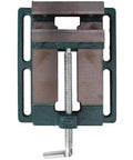 Fabater 5 Inch Cast Iron Machine Vise Heavy Duty Jaw Milling Clamp for Drill Press top view showing jaws and screw mechanism.