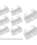 Smooth As Butter White Plastic Drawer Slide Rails 8 Pcs Rock Solid Furniture Track Brackets Easy Install Cabinet Replacement Hardware For Home Diy Makeover Projects, package of eight white plastic track brackets.