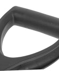 Close-up of an ergonomic garden shovel replacement handle with comfortable plastic grip, showing its durable D-shaped design