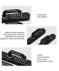 Heavy Duty Outdoor Door Lock With Sleek Keypad And Spare Key, Built Tough Battery Free Aluminum Alloy Gate Lock For Courtyard Entry, Matte Black Finish showing keypad and handle features.
